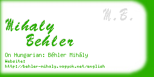 mihaly behler business card